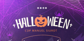 Cartel anunciador del centro de interés bilingüe "Halloween" en el CDP Manuel Siurot